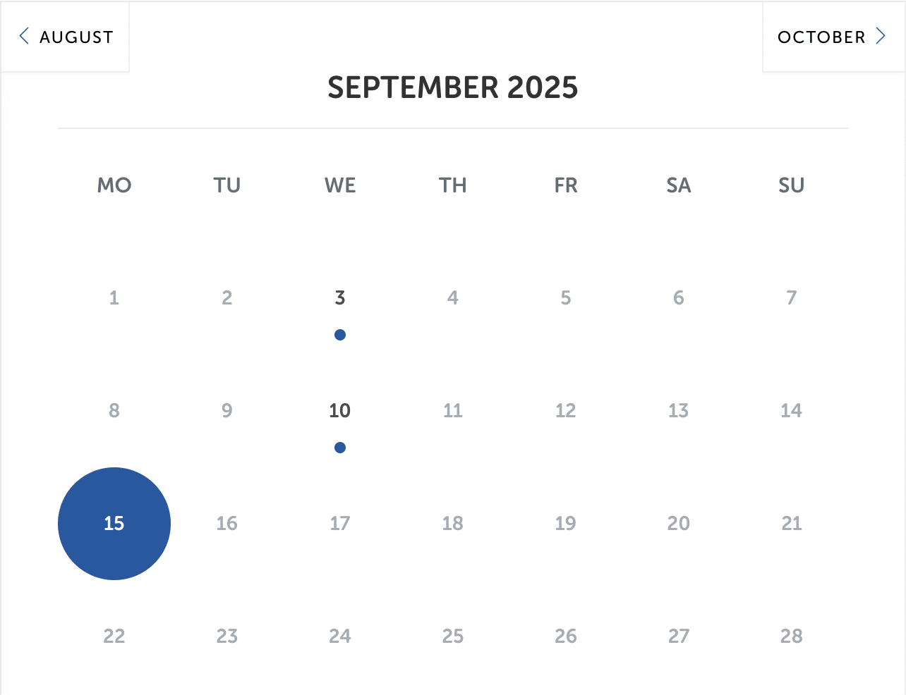 Main Event Calendar